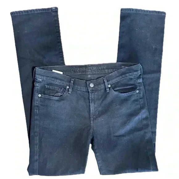 Citizens of Humanity Elson Medium Rise Straight Leg Jeans Black Size 30 - Picture 6 of 10
